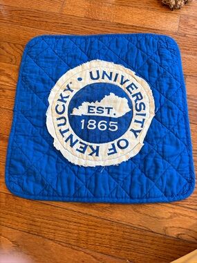 University of Kentucky Blue Quilted square mat.